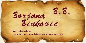 Borjana Biuković vizit kartica